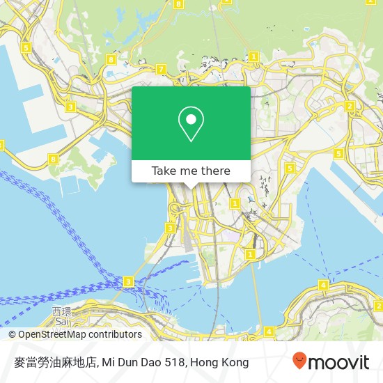 麥當勞油麻地店, Mi Dun Dao 518 map