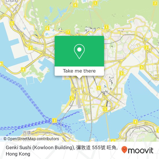 Genki Sushi (Kowloon Building), 彌敦道 555號 旺角 map