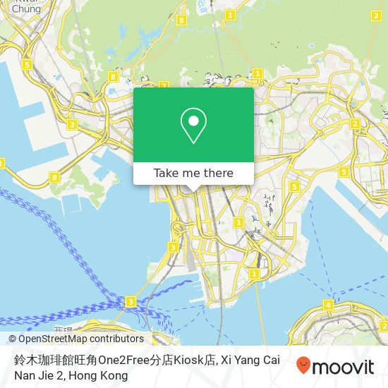 鈴木珈琲館旺角One2Free分店Kiosk店, Xi Yang Cai Nan Jie 2 map