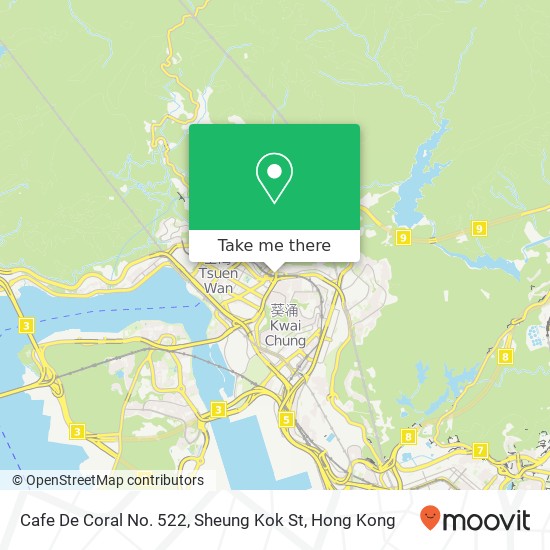 Cafe De Coral No. 522, Sheung Kok St map