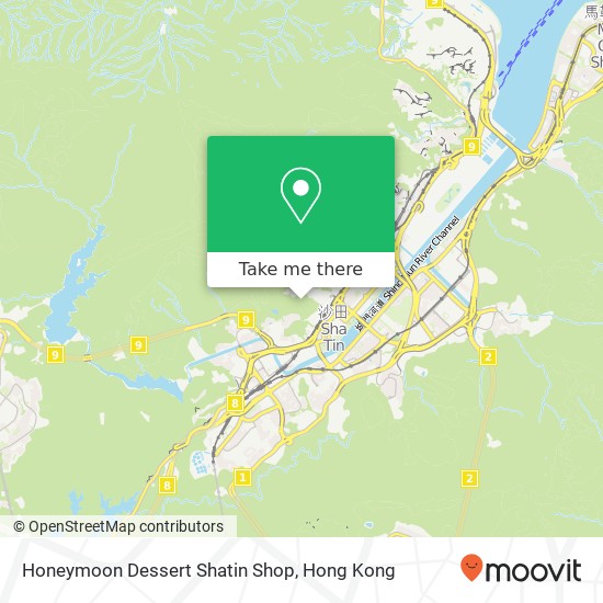 Honeymoon Dessert Shatin Shop, 香港特别行政区地圖