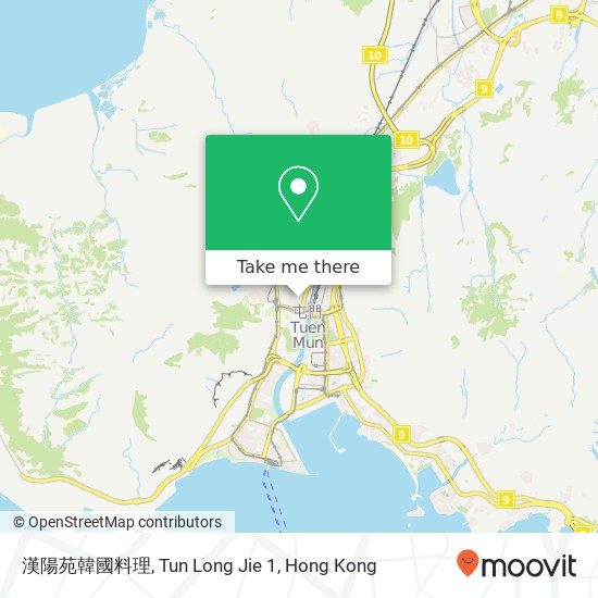 漢陽苑韓國料理, Tun Long Jie 1 map
