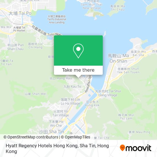 Hyatt Regency Hotels Hong Kong, Sha Tin map