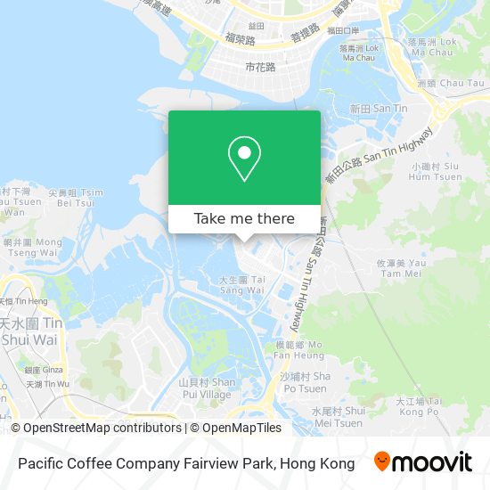 Pacific Coffee Company Fairview Park map