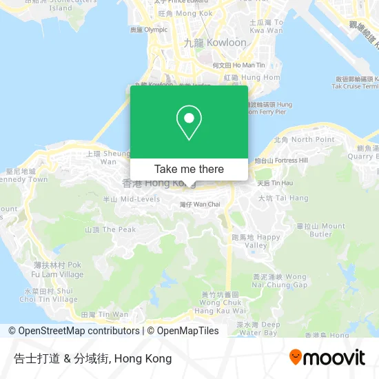 告士打道 & 分域街 map