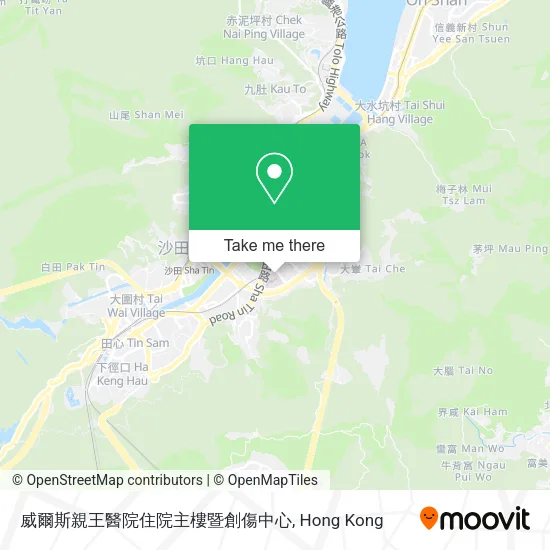 威爾斯親王醫院住院主樓暨創傷中心地圖