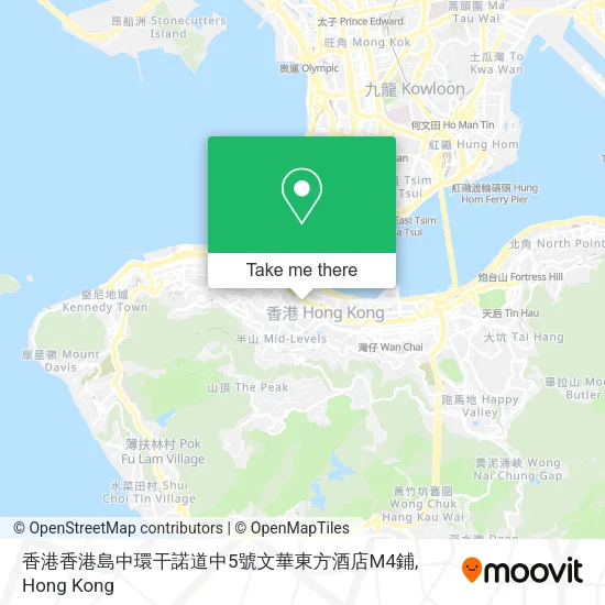香港香港島中環干諾道中5號文華東方酒店M4鋪地圖