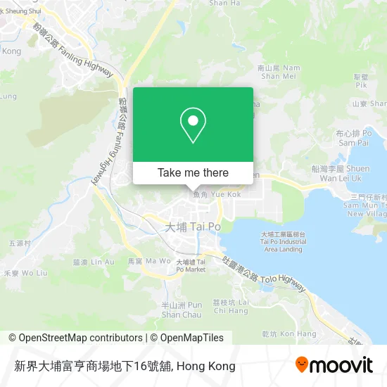 新界大埔富亨商場地下16號舖地圖
