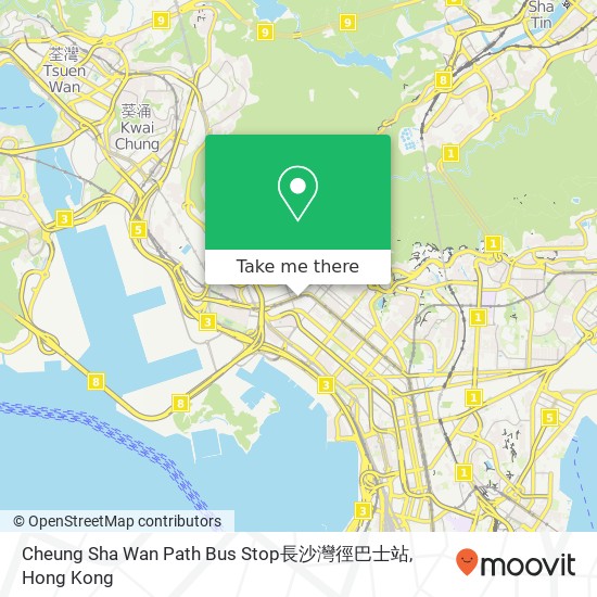 Cheung Sha Wan Path Bus Stop長沙灣徑巴士站地圖