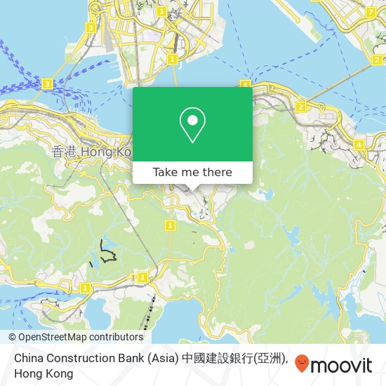 China Construction Bank (Asia) 中國建設銀行(亞洲) map