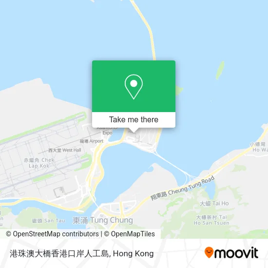 港珠澳大橋香港口岸人工島 map