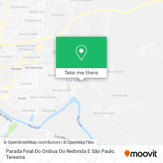 Mapa Parada Final Do Onibus Do Redonda E São Paulo