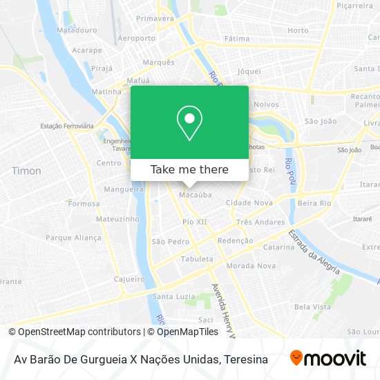 Av Barão De Gurgueia X Nações Unidas map