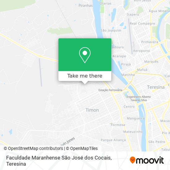 Mapa Faculdade Maranhense São José dos Cocais