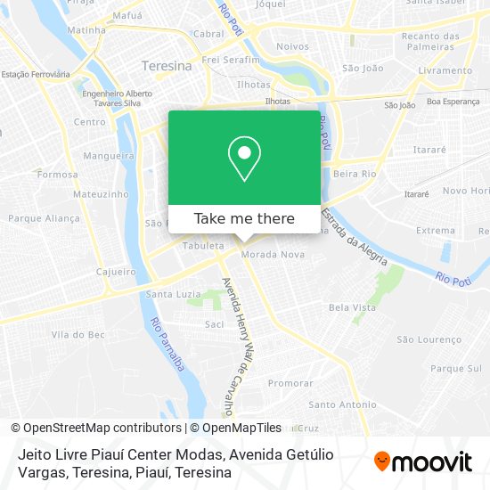 Jeito Livre Piauí Center Modas, Avenida Getúlio Vargas, Teresina, Piauí map
