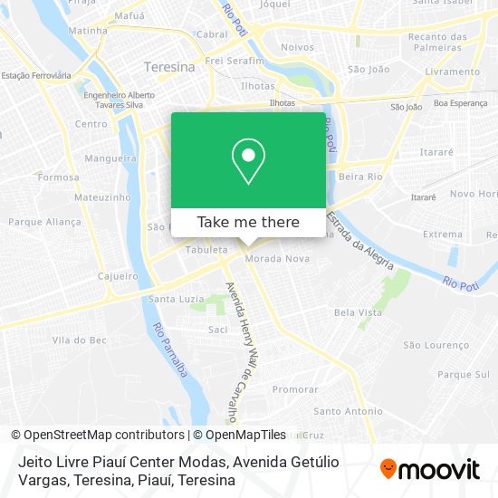 Mapa Jeito Livre Piauí Center Modas, Avenida Getúlio Vargas, Teresina, Piauí