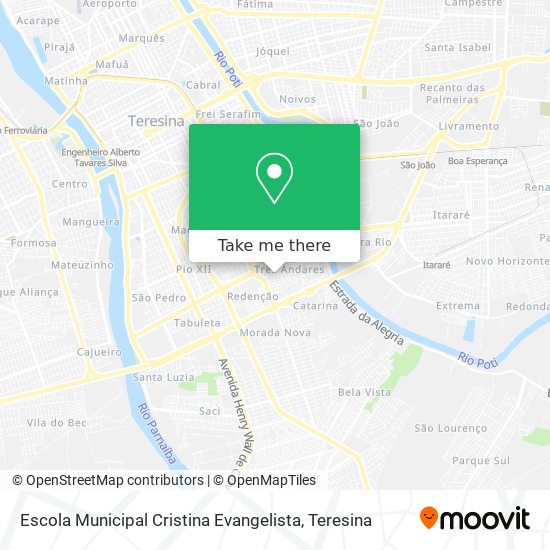 Mapa Escola Municipal Cristina Evangelista