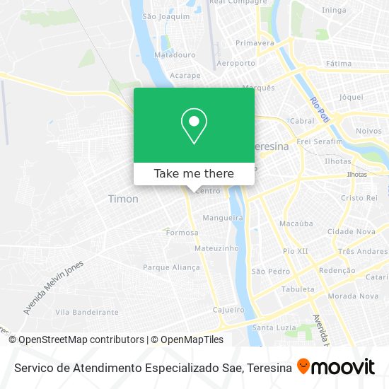 Servico de Atendimento Especializado Sae map