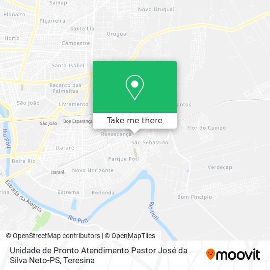 Mapa Unidade de Pronto Atendimento Pastor José da Silva Neto-PS