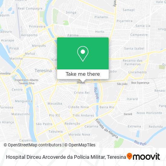 Mapa Hospital Dirceu Arcoverde da Polícia Militar