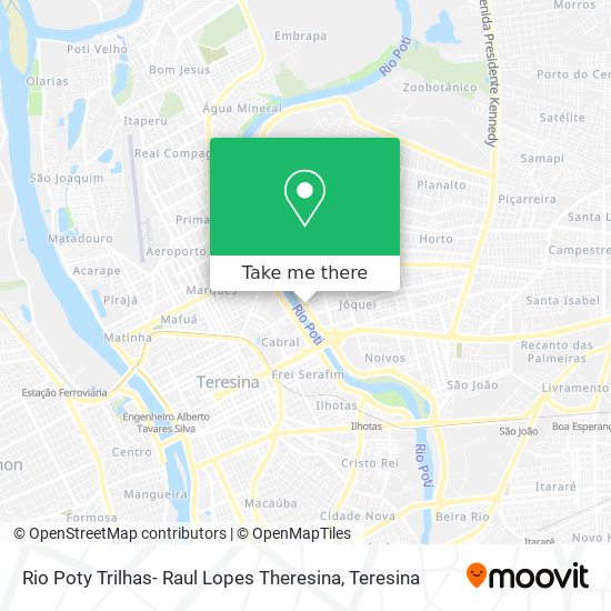 Rio Poty Trilhas- Raul Lopes Theresina map