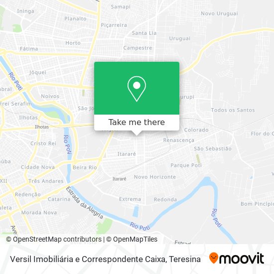 Mapa Versil Imobiliária e Correspondente Caixa