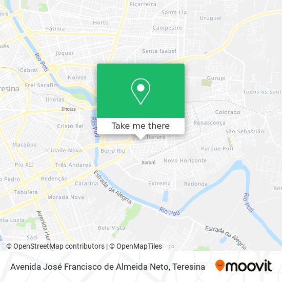 Mapa Avenida José Francisco de Almeida Neto