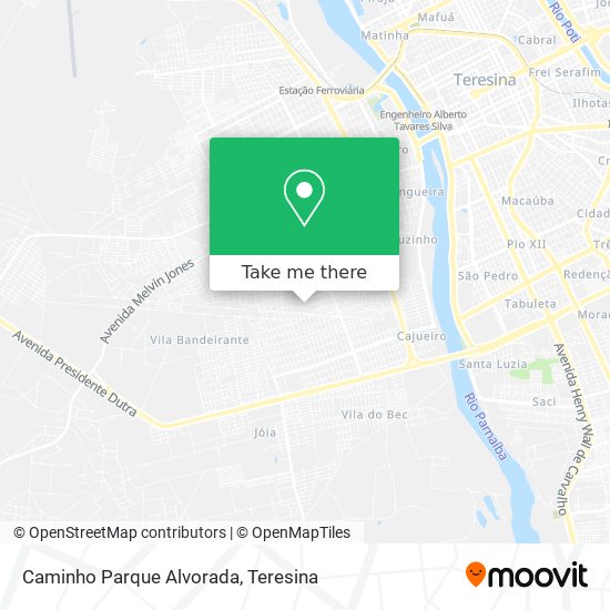 Caminho Parque Alvorada map