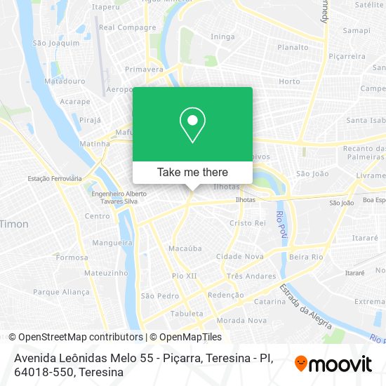 Avenida Leônidas Melo 55 - Piçarra, Teresina - PI, 64018-550 map