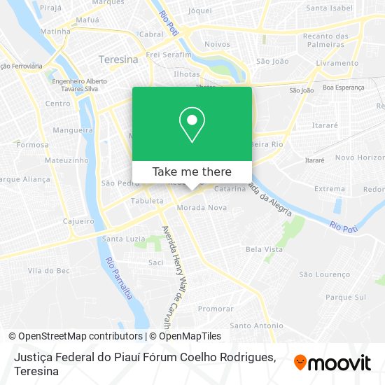 Mapa Justiça Federal do Piauí Fórum Coelho Rodrigues
