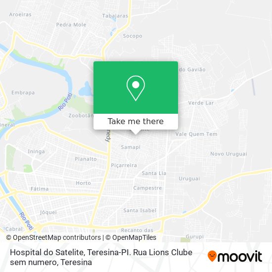 Hospital do Satelite, Teresina-PI. Rua Lions Clube sem numero map