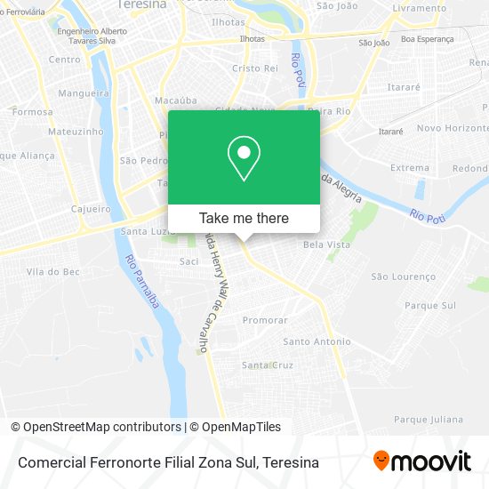 Mapa Comercial Ferronorte Filial Zona Sul