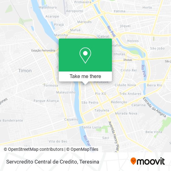 Servcredito Central de Credito map