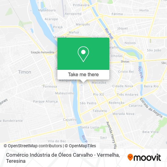 Comércio Indústria de Óleos Carvalho - Vermelha map