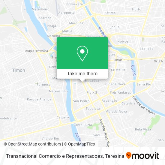 Transnacional Comercio e Representacoes map