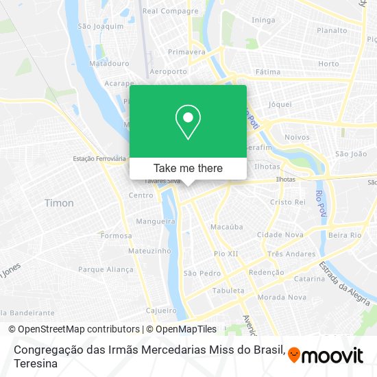 Mapa Congregação das Irmãs Mercedarias Miss do Brasil