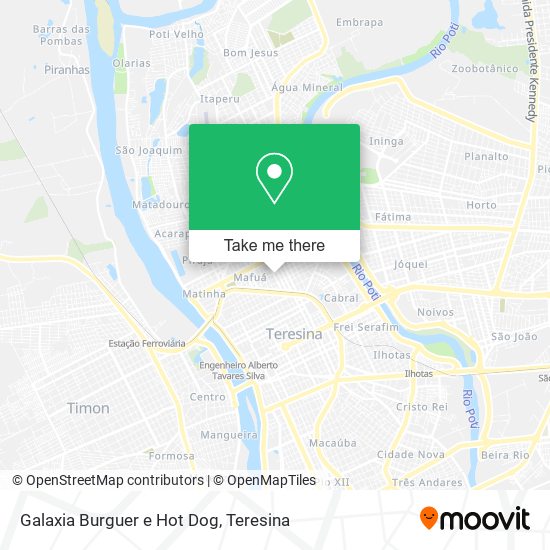 Mapa Galaxia Burguer e Hot Dog