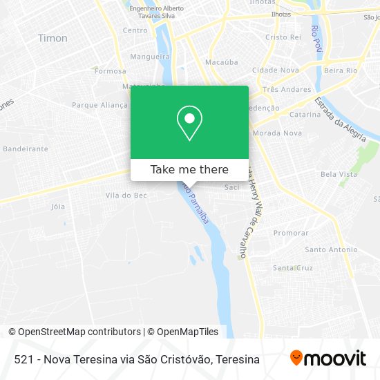 521 - Nova Teresina via São Cristóvão map