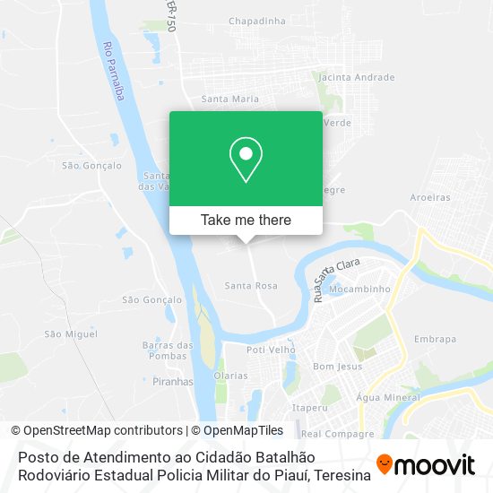 Posto de Atendimento ao Cidadão Batalhão Rodoviário Estadual Policia Militar do Piauí map