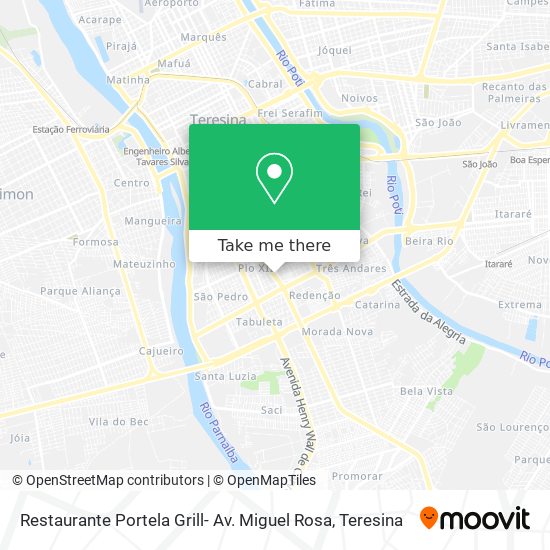 Mapa Restaurante Portela Grill-  Av. Miguel Rosa