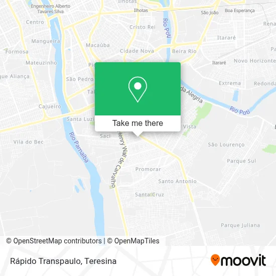 Rápido Transpaulo map