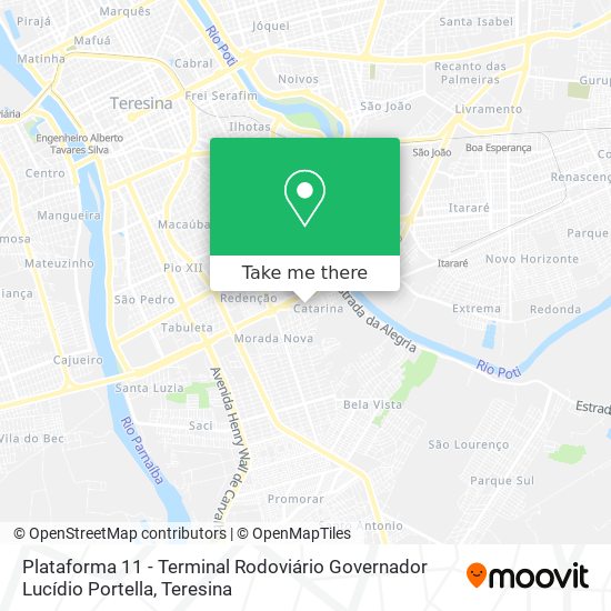 Plataforma 11 - Terminal Rodoviário Governador Lucídio Portella map