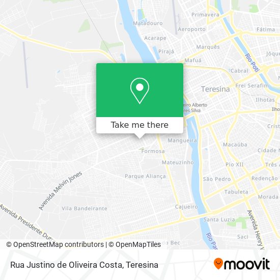 Mapa Rua Justino de Oliveira Costa