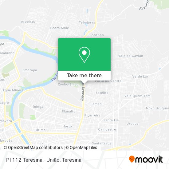 PI 112 Teresina - União map