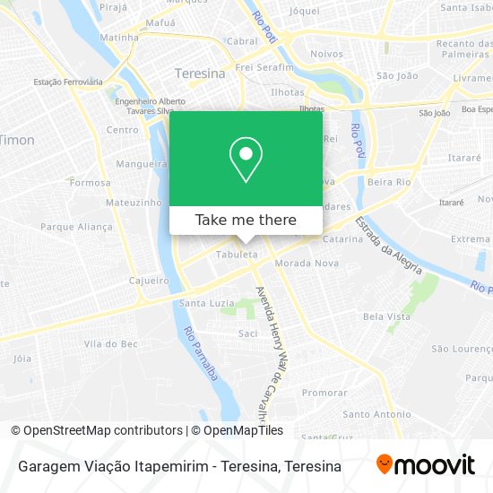 Mapa Garagem Viação Itapemirim - Teresina