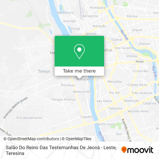 Salão Do Reino Das Testemunhas De Jeová - Leste map