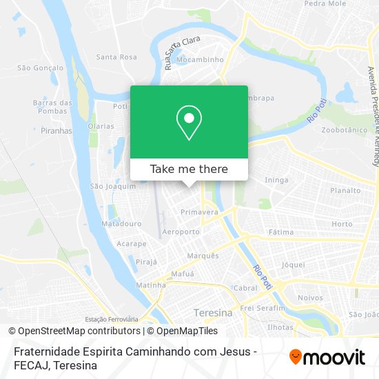 Fraternidade Espirita Caminhando com Jesus - FECAJ map