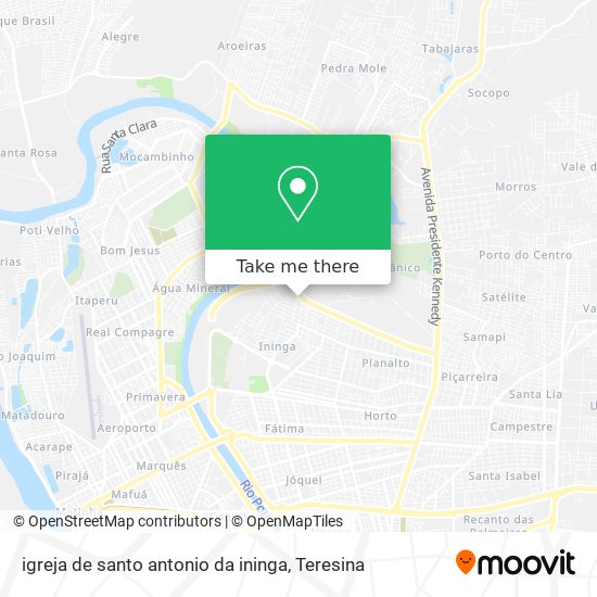 Mapa igreja de santo antonio da ininga