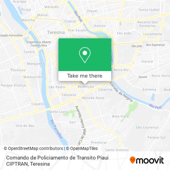 Mapa Comando de Policiamento de Transito Piaui CIPTRAN