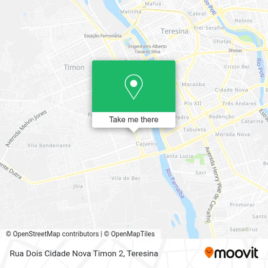 Rua Dois Cidade Nova Timon 2 map